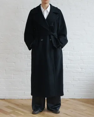 Wool Double Breasted Long Coat