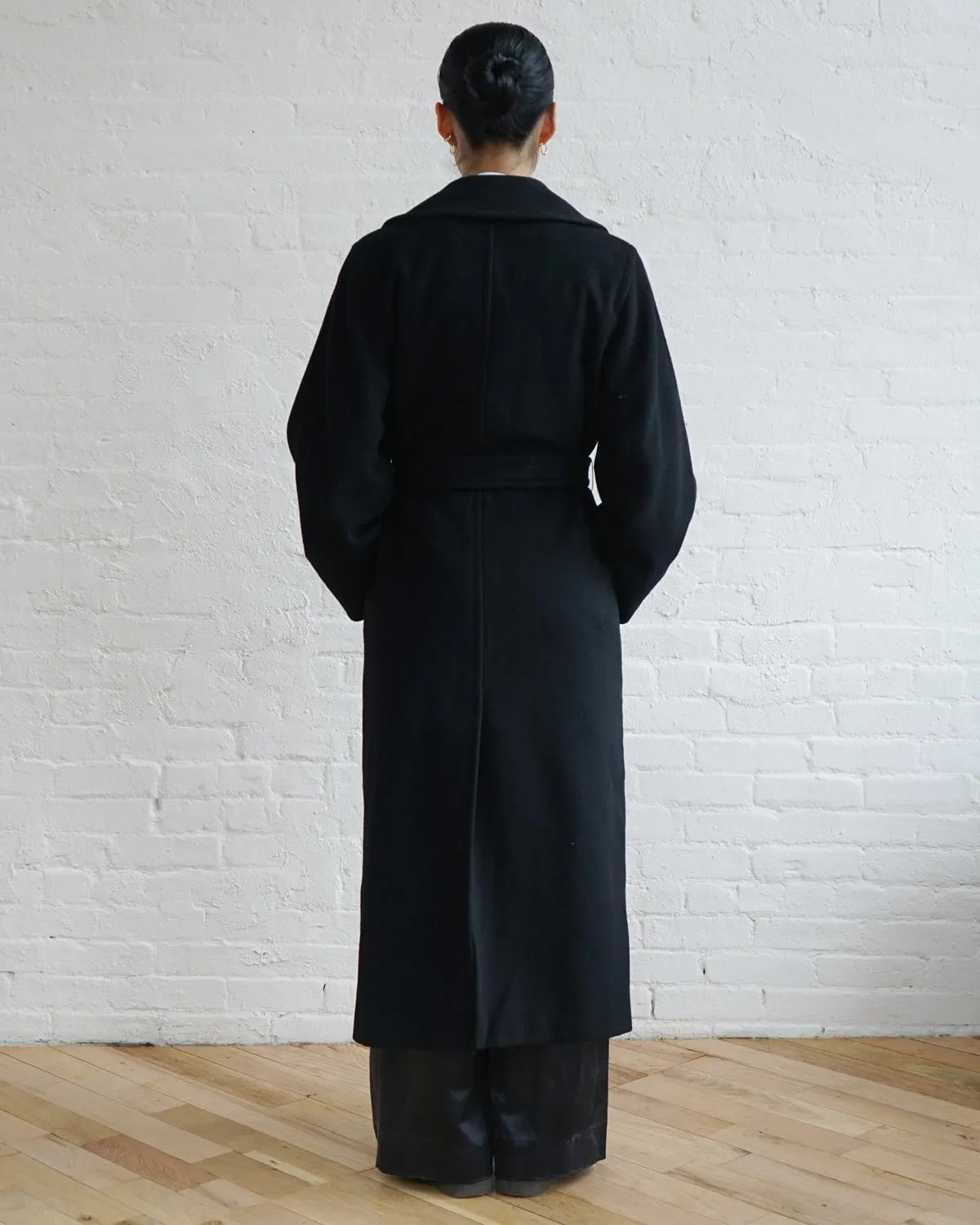 Wool Double Breasted Long Coat