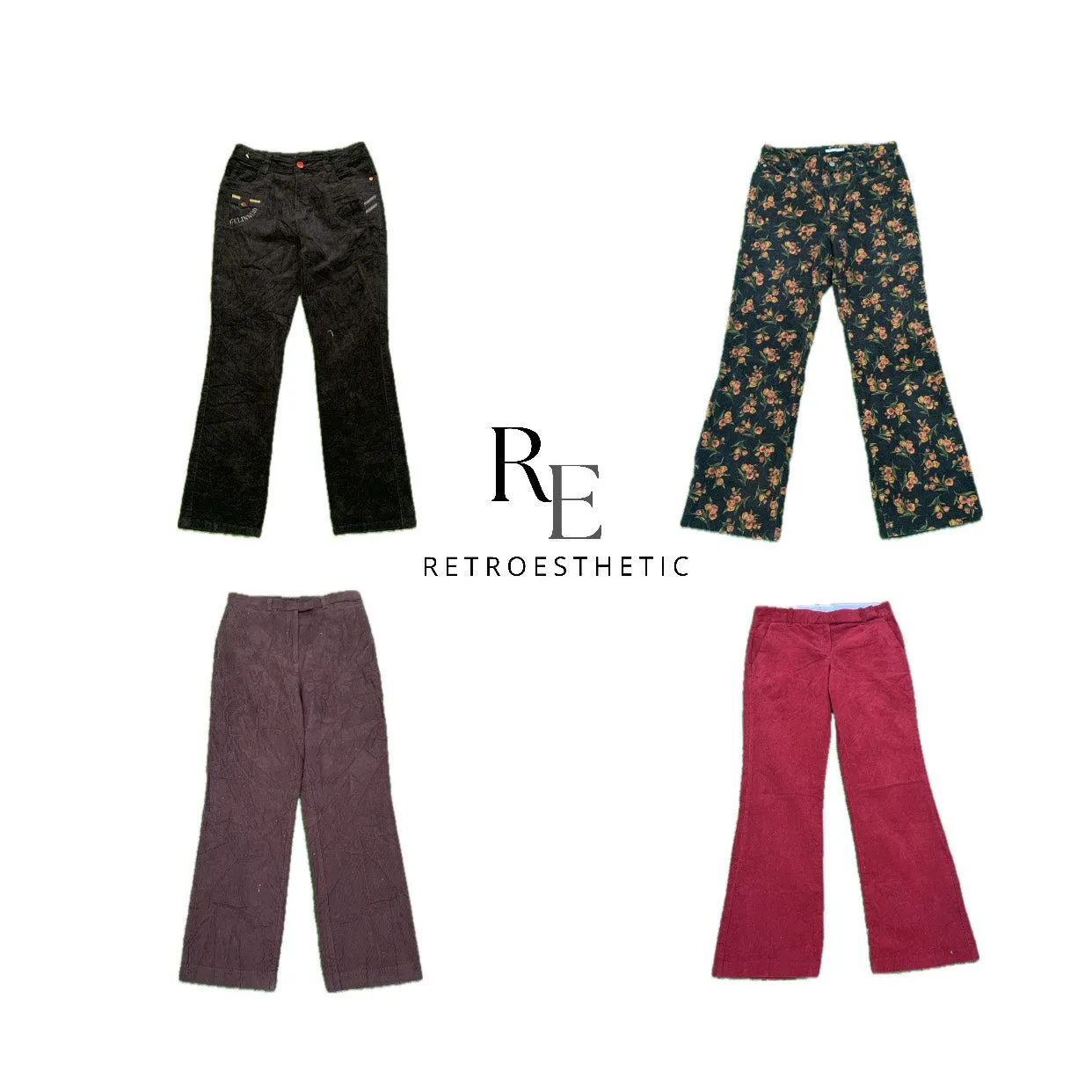 Y2K 2024 Flared Corduroy Pants (DR-134)